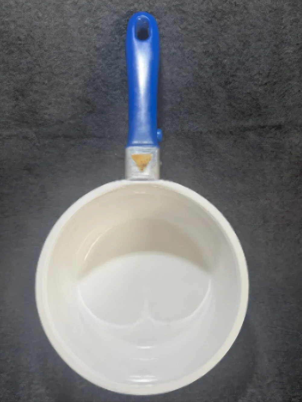 Princess House White Ceramic Saucepan Set with Blue Handle 1.5 & 2 Quart
